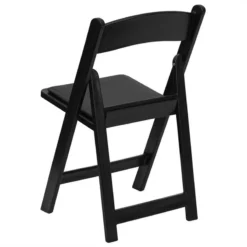 Bowery Hill Resin/Vinyl Indoor Or Ourdoor Folding Chair In Black -CYMAX Sales 1816761 7 L