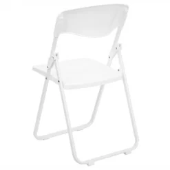 Bowery Hill Plastic Folding Chair In White -CYMAX Sales 1816764 2 L