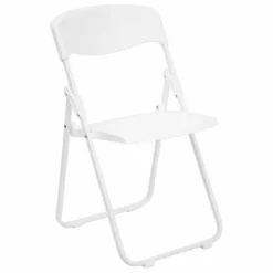 Bowery Hill Plastic Folding Chair In White