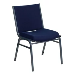 Bowery Hill Fabric/Metal Multipurpose Stacking Guest Chair In Navy