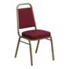 Bowery Hill Fabric/Metal Trapezoid Back Banquet Stacking Chair In Burgundy Red 2 Bowery Hill Fabric/Metal Trapezoid Back Banquet Stacking Chair In Burgundy Red -CYMAX Sales 1816809 4 L