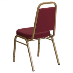 Bowery Hill Fabric/Metal Trapezoid Back Banquet Stacking Chair In Burgundy Red -CYMAX Sales 1816809 7 L