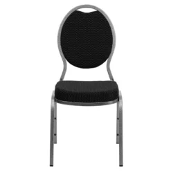 Bowery Hill Fabric/Metal Teardrop Back Stacking Chair In Black 15 Bowery Hill Fabric/Metal Teardrop Back Stacking Chair In Black -CYMAX Sales 1816810 3 L