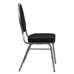Bowery Hill Fabric/Metal Teardrop Back Stacking Chair In Black 16 Bowery Hill Fabric/Metal Teardrop Back Stacking Chair In Black -CYMAX Sales 1816810 4 L