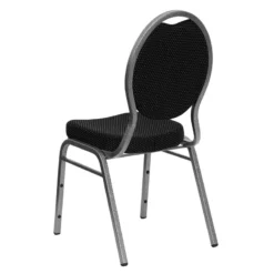 Bowery Hill Fabric/Metal Teardrop Back Stacking Chair In Black 17 Bowery Hill Fabric/Metal Teardrop Back Stacking Chair In Black -CYMAX Sales 1816810 5 L
