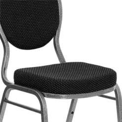 Bowery Hill Fabric/Metal Teardrop Back Stacking Chair In Black 18 Bowery Hill Fabric/Metal Teardrop Back Stacking Chair In Black -CYMAX Sales 1816810 6 L