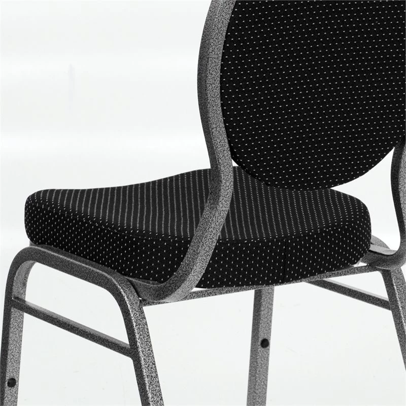 Bowery Hill Fabric/Metal Teardrop Back Stacking Chair In Black 9 Bowery Hill Fabric/Metal Teardrop Back Stacking Chair In Black - Image 7