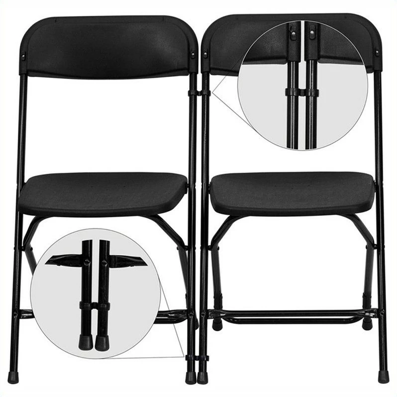 Bowery Hill Premium Plastic Folding Chair In Black 7 Bowery Hill Premium Plastic Folding Chair In Black - Image 5