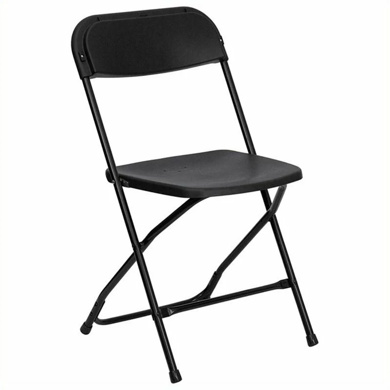 Bowery Hill Premium Plastic Folding Chair In Black 3 Bowery Hill Premium Plastic Folding Chair In Black