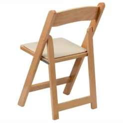 Bowery Hill Folding Chair In Natural Wood -CYMAX Sales 1816823 2 L