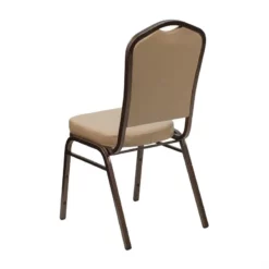 Bowery Hill Transitional Vinyl/Steel Banquet Stacking Chair In Tan -CYMAX Sales 1816843 5 L