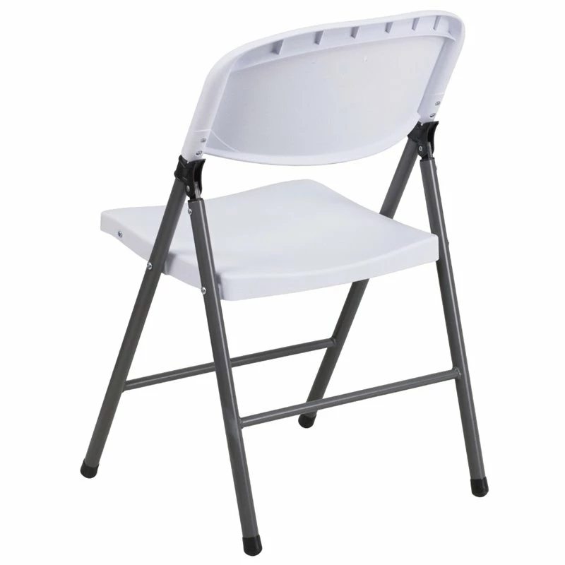 Bowery Hill Plastic Folding Chair In Gray And White 4 Bowery Hill Plastic Folding Chair In Gray And White - Image 2