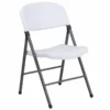 Bowery Hill Plastic Folding Chair In Gray And White -CYMAX Sales 1816846 L