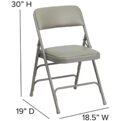 Bowery Hill Contemporary Upholstered Metal Folding Chair In Gray 10 Bowery Hill Contemporary Upholstered Metal Folding Chair In Gray -CYMAX Sales 1816871 2 L