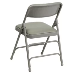 Bowery Hill Contemporary Upholstered Metal Folding Chair In Gray 13 Bowery Hill Contemporary Upholstered Metal Folding Chair In Gray -CYMAX Sales 1816871 5 L