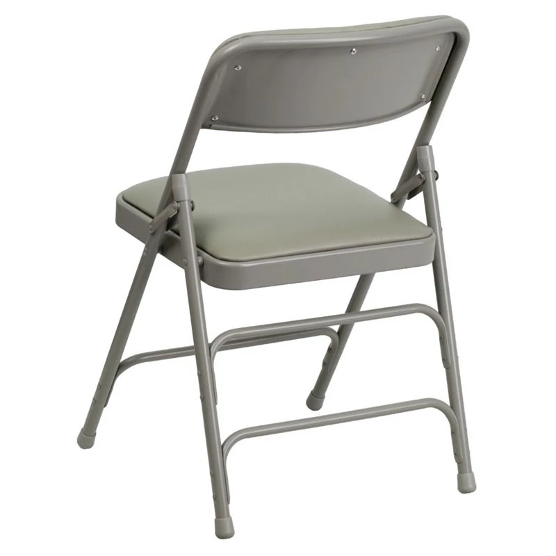 Bowery Hill Contemporary Upholstered Metal Folding Chair In Gray 8 Bowery Hill Contemporary Upholstered Metal Folding Chair In Gray - Image 6