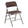 Bowery Hill Fabric/Metal 1"Thick Foam Folding Chair In Beige/Brown