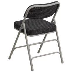 Bowery Hill Fabric/Metal 2.5"Thick Foam Folding Chair In Black/Gray -CYMAX Sales 1816971 7 L