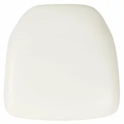 Bowery Hill Hard Chiavari Faux Leather Seat Cushion In White