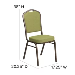 Bowery Hill Fabric/Steel Banquet Chair In Green/Goldvein/Citron Yellow -CYMAX Sales 1817089 10 L