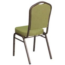 Bowery Hill Fabric/Steel Banquet Chair In Green/Goldvein/Citron Yellow -CYMAX Sales 1817089 4 L