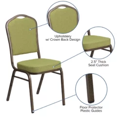 Bowery Hill Fabric/Steel Banquet Chair In Green/Goldvein/Citron Yellow -CYMAX Sales 1817089 7 L