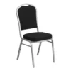 Bowery Hill Fabric/Steel Banquet Stack Chair In Silver/Black