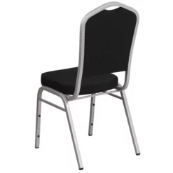 Bowery Hill Fabric/Steel Banquet Stack Chair In Silver/Black -CYMAX Sales 1817091 7 L