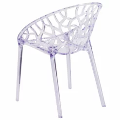 Bowery Hill Transparent Stacking Side Dining Chair 8 Bowery Hill Transparent Stacking Side Dining Chair -CYMAX Sales 1817095 2 L