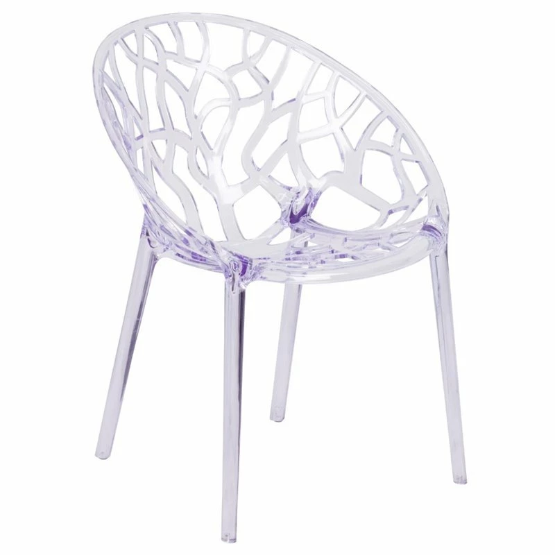 Bowery Hill Transparent Stacking Side Dining Chair 3 Bowery Hill Transparent Stacking Side Dining Chair