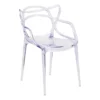 Bowery Hill Polycarbonate Plastic Transparent Stacking Side Chair In Clear -CYMAX Sales 1817097 4 L
