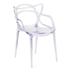 Bowery Hill Polycarbonate Plastic Transparent Stacking Side Chair In Clear