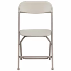 Bowery Hill Plastic Folding Chair In Beige -CYMAX Sales 1817145 3 L