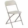 Bowery Hill Plastic Folding Chair In Beige -CYMAX Sales 1817145 L
