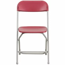 Bowery Hill Plastic Folding Chair In Red 9 Bowery Hill Plastic Folding Chair In Red -CYMAX Sales 1817146 3 L