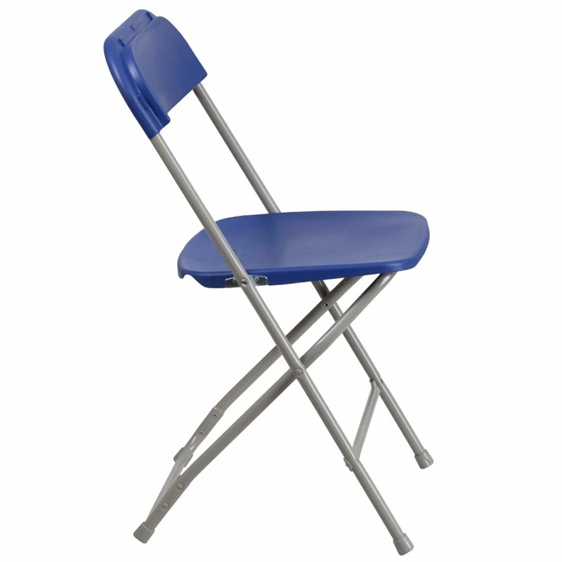 Bowery Hill Plastic Folding Chair In Blue 4 Bowery Hill Plastic Folding Chair In Blue - Image 2