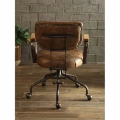 Bowery Hill Leather Swivel Office Chair In Vintage Black -CYMAX Sales 1817819 9 L 1
