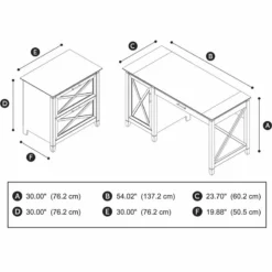 Pemberly Row 2-Piece Engineered Wood Computer Desk & File Cabinet In Gray 20 Pemberly Row 2-Piece Engineered Wood Computer Desk & File Cabinet In Gray -CYMAX Sales 1819959 8 L