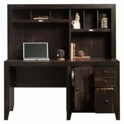 Pemberly Row Computer Desk With Hutch In Char Pine -CYMAX Sales 1820011 14 L