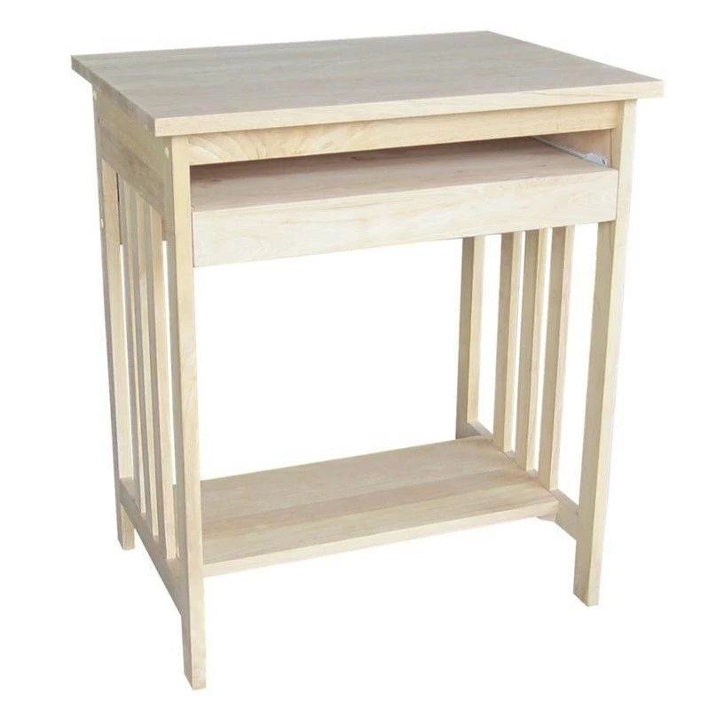 Pemberly Row Unfinished Mission Wood Computer Cart 4 Pemberly Row Unfinished Mission Wood Computer Cart - Image 2