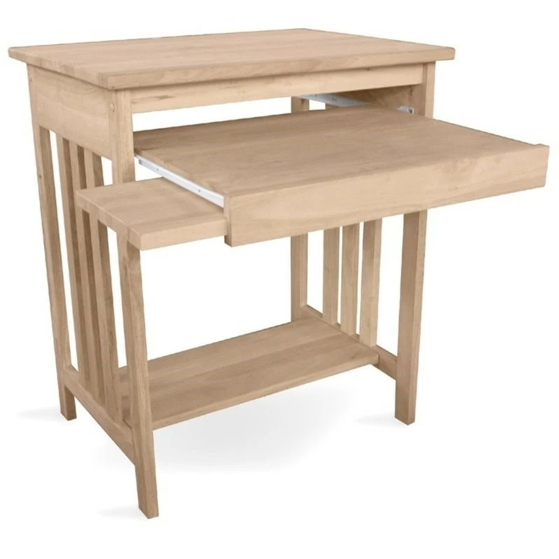 Pemberly Row Unfinished Mission Wood Computer Cart 6 Pemberly Row Unfinished Mission Wood Computer Cart - Image 4