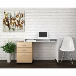 Nexera Essentials 2 Piece Home Office Set Natural Maple & White 17 Nexera Essentials 2 Piece Home Office Set Natural Maple & White -CYMAX Sales 1822483 L