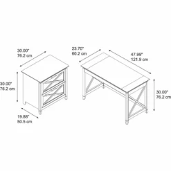 Key West 48W Desk With Lateral File Cabinet In Reclaimed Pine - Engineered Wood -CYMAX Sales 1822541 5 L