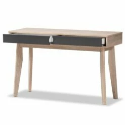 Hawthorne Collection 2 Drawer Wood Study Desk In Light Brown And Gray 11 Hawthorne Collection 2 Drawer Wood Study Desk In Light Brown And Gray -CYMAX Sales 1823432 2 L