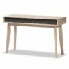Hawthorne Collection 2 Drawer Wood Study Desk In Light Brown And Gray -CYMAX Sales 1823432 L