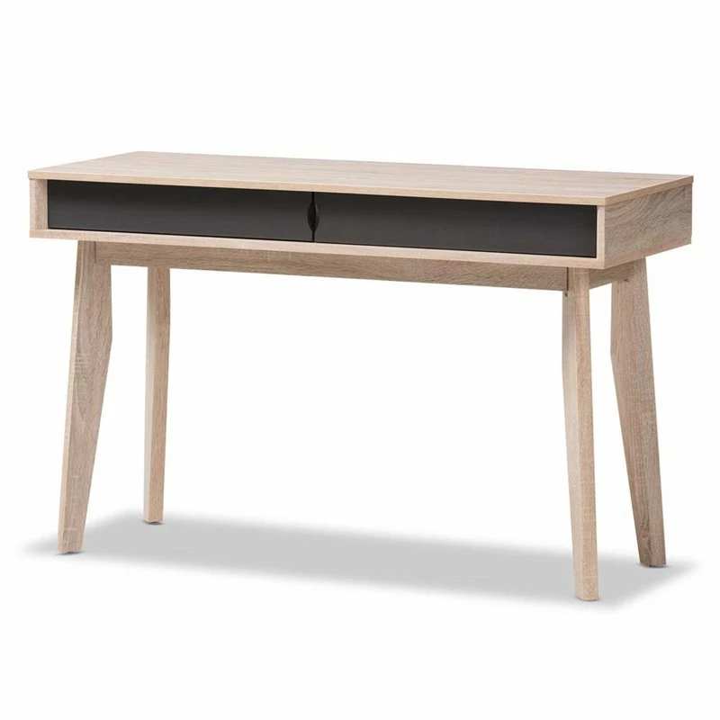 Hawthorne Collection 2 Drawer Wood Study Desk In Light Brown And Gray 3 Hawthorne Collection 2 Drawer Wood Study Desk In Light Brown And Gray