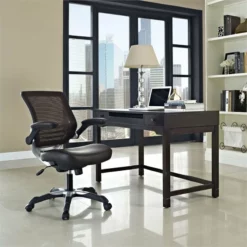Hawthorne Collection Faux Leather Mesh Office Chair In White -CYMAX Sales 1823708 3 L 1