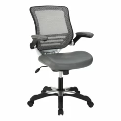 Hawthorne Collection Faux Leather Mesh Office Chair In White