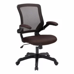Hawthorne Collections Modern Mesh Fabric Office Chair In Brown