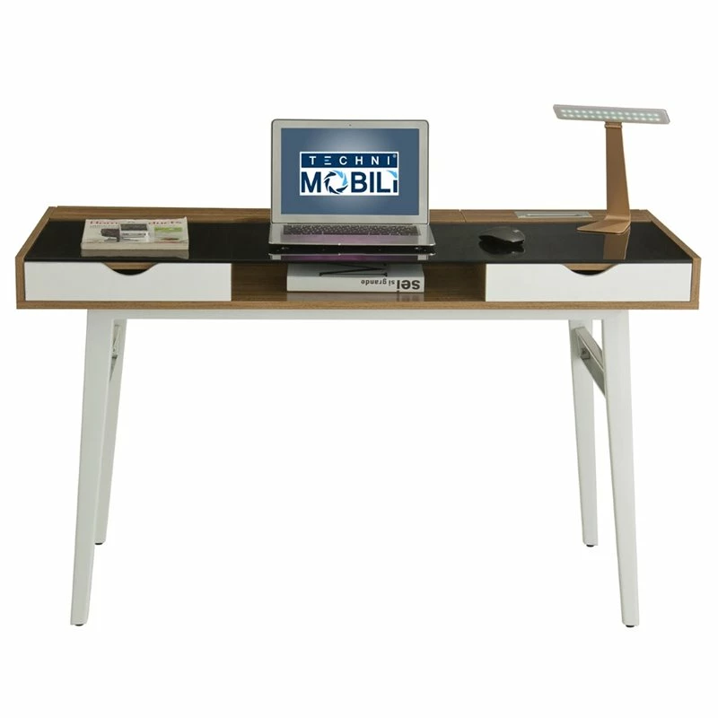 Scranton & Co Contemporary Wood Compact Computer Desk In Walnut 4 Scranton & Co Contemporary Wood Compact Computer Desk In Walnut - Image 2